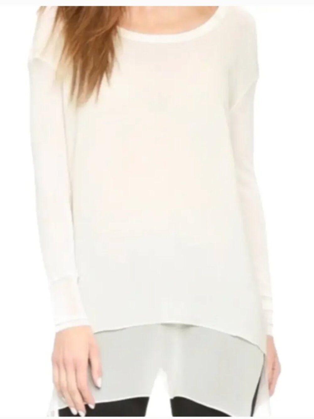 Rag & Bone Daria Silk Tunic Ivory Sheer Layered Top Size Small